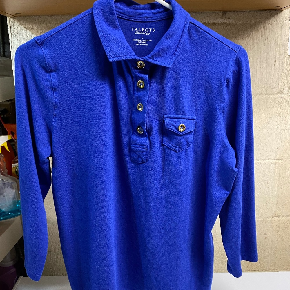 long sleeve blue polo Talbots large